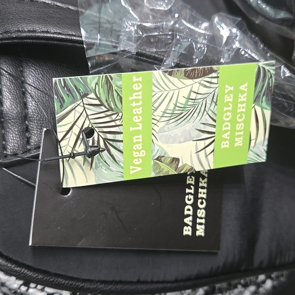 Badgley Mischka Black and White Tweed Backpack - Picture 3 of 13